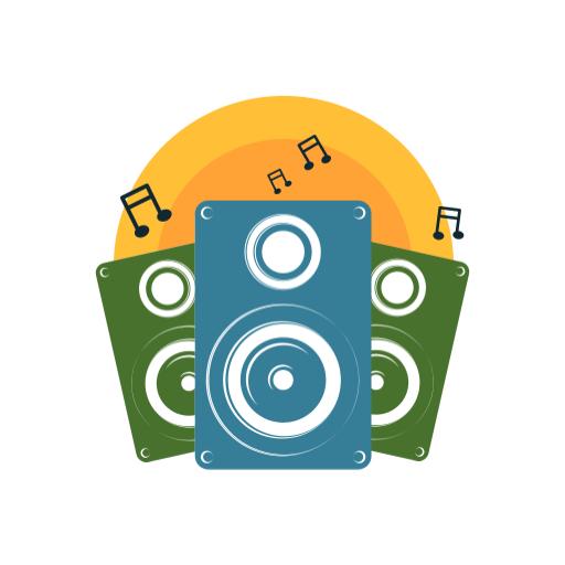 Colorful Speakers with Music Notes for Audio Enthusiasts Logo Template
