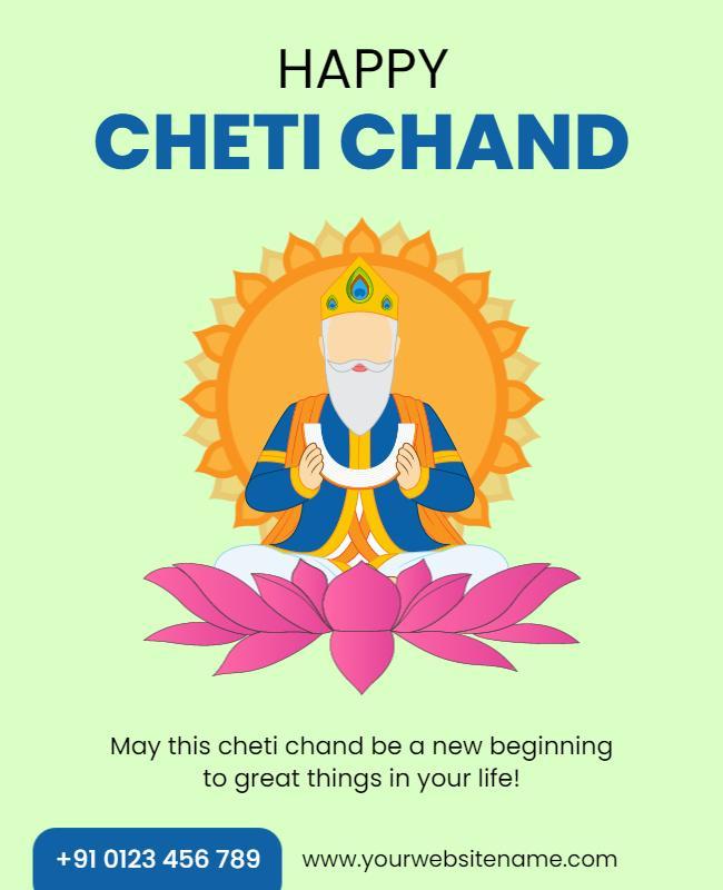 Colorful Spiritual Cheti Chand Celebration Poster Template