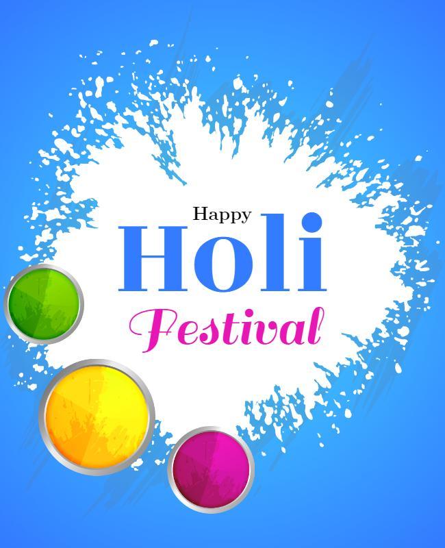 Colorful Splash Design for Holi Festival Celebration Poster Template