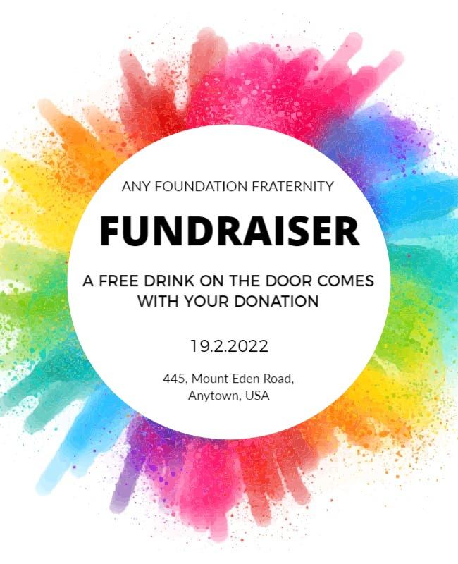 Colorful Splash Watercolor Fundraiser Event Poster Template