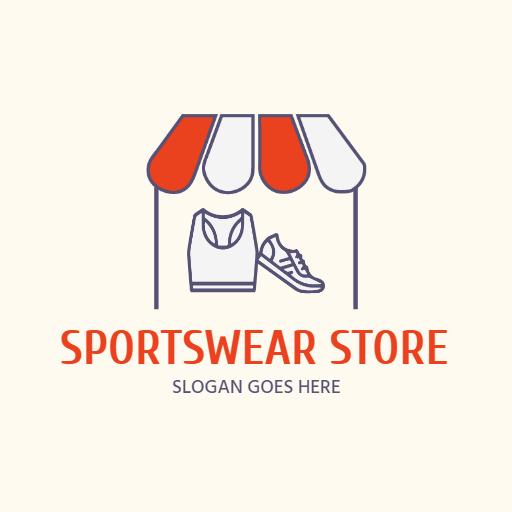 Colorful Sportswear Store Icon with Athletic Gear Logo Template