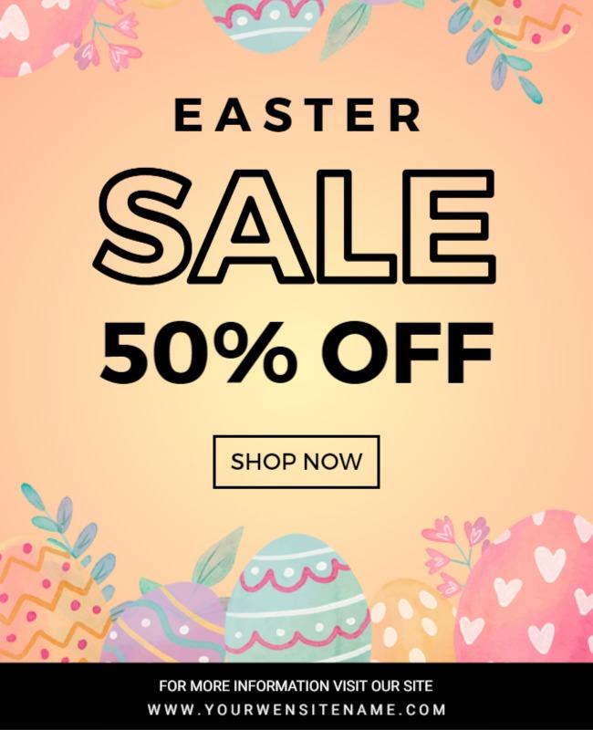 Colorful Spring Easter Sale Promotion Poster Template