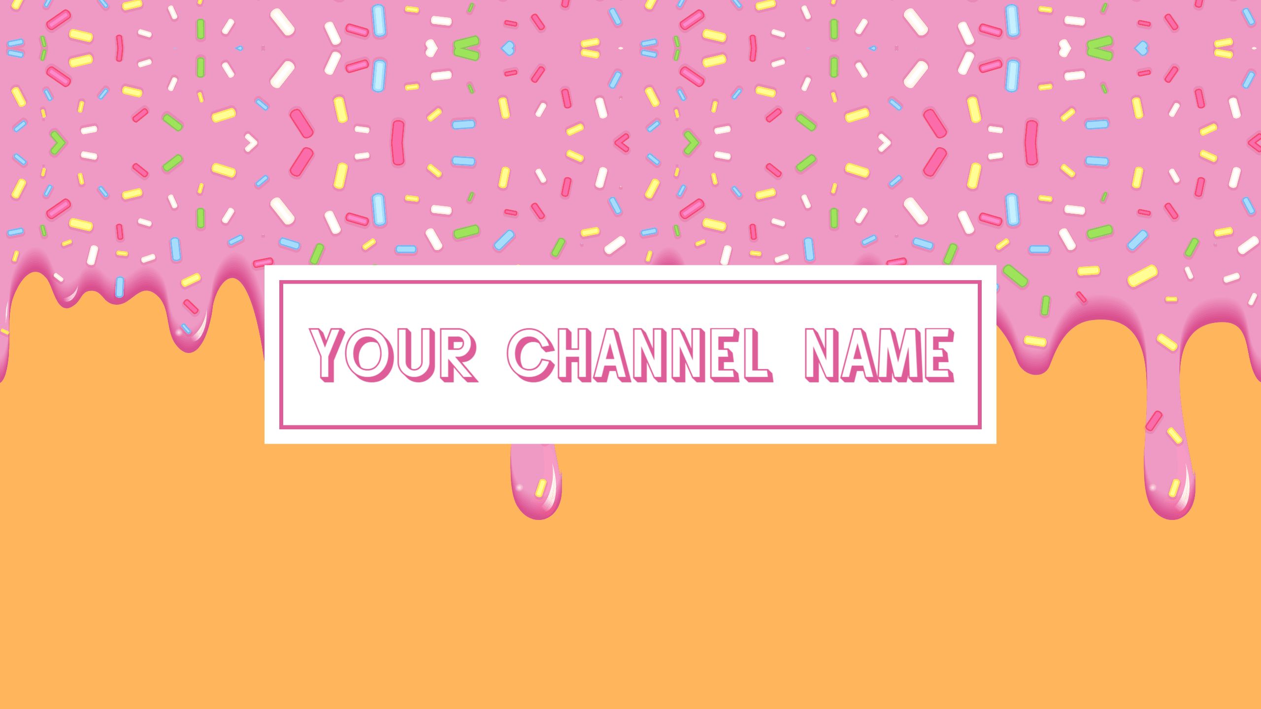 Colorful Sprinkles and Dripping Icing YouTube Channel Banner Template