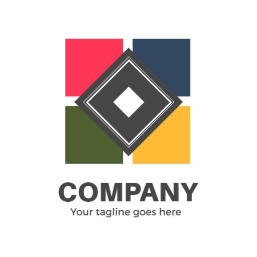 Colorful Square Design with Modern Company Branding Logo Template