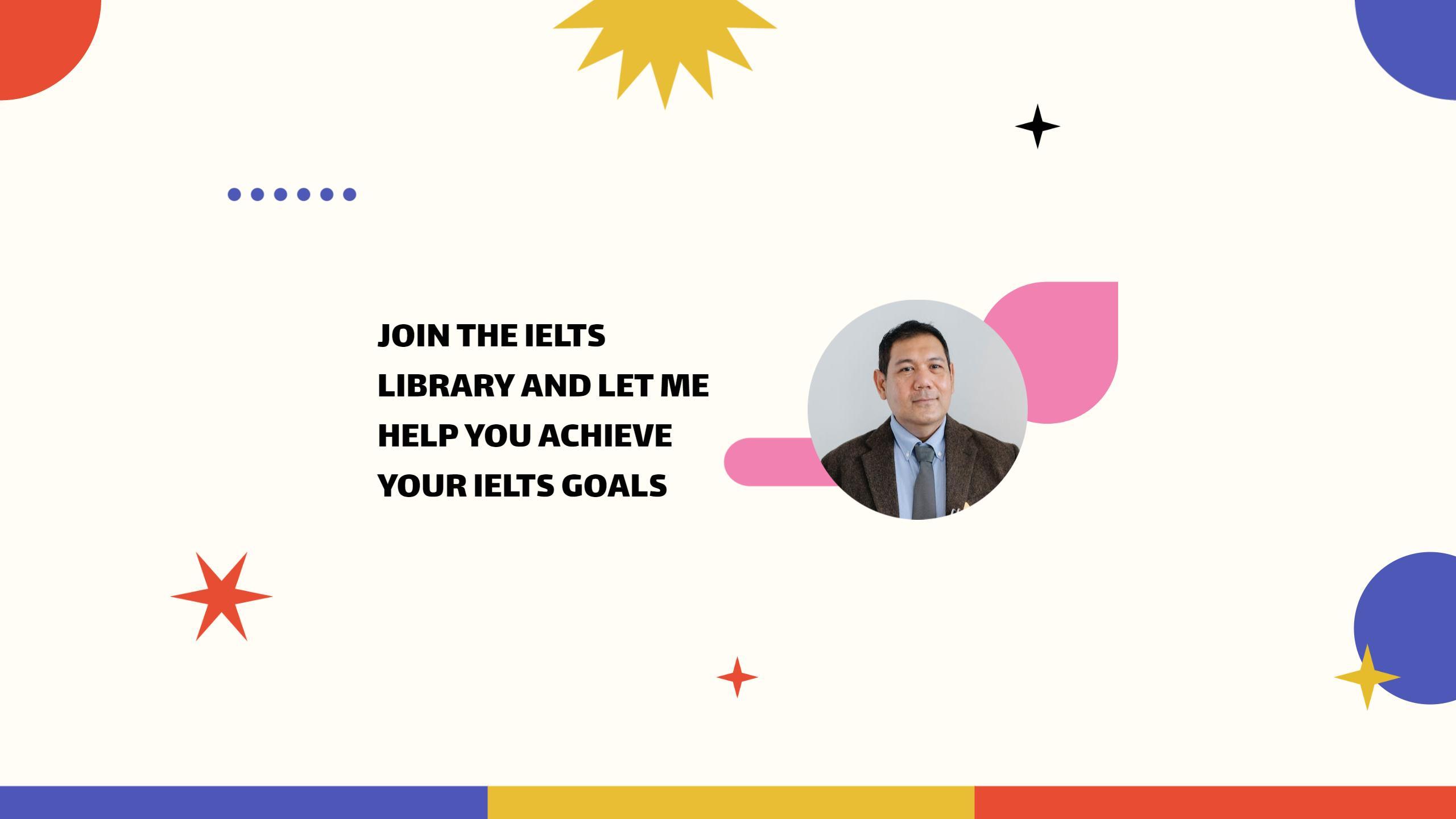Colorful Starburst Design for IELTS YouTube Channel Banner Template