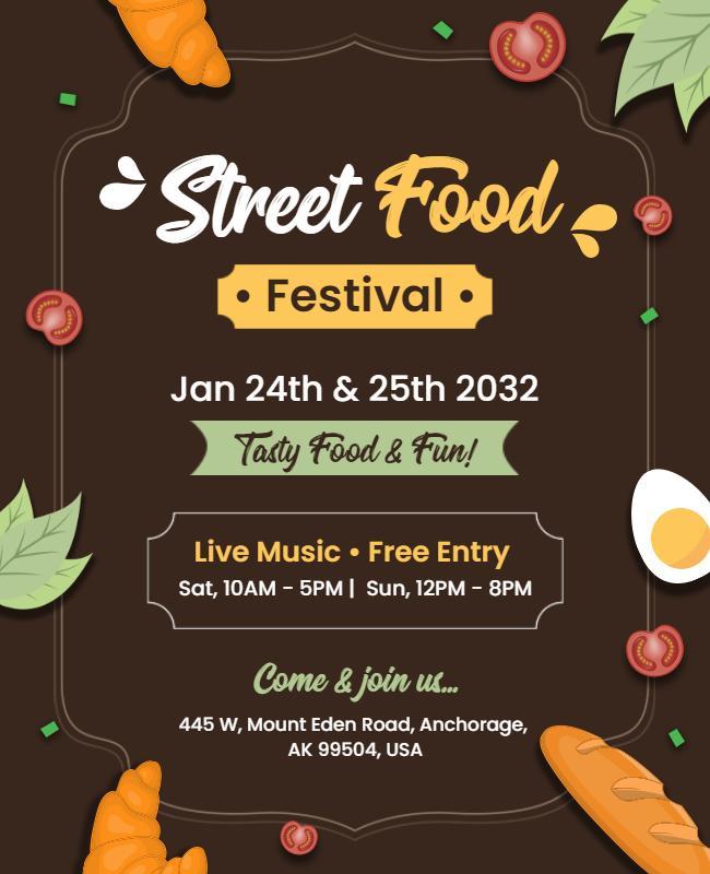 Colorful Street Food Festival Invitation Poster Template