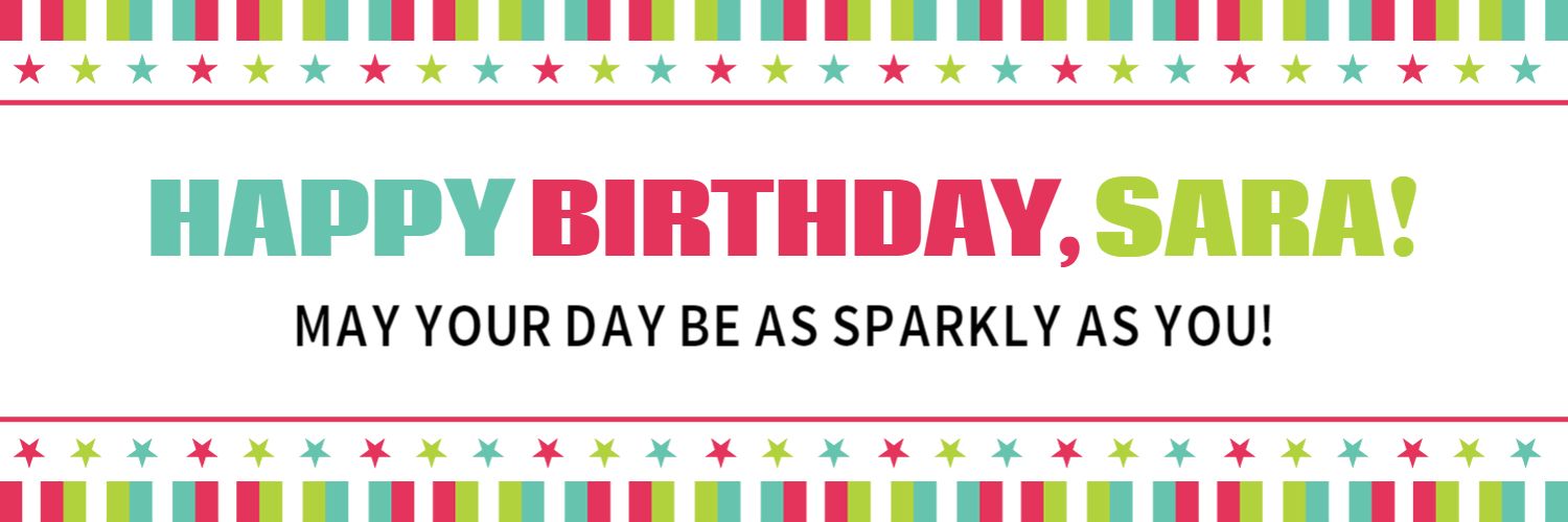 Colorful Striped Design with Stars for Birthday Celebration Banner Template