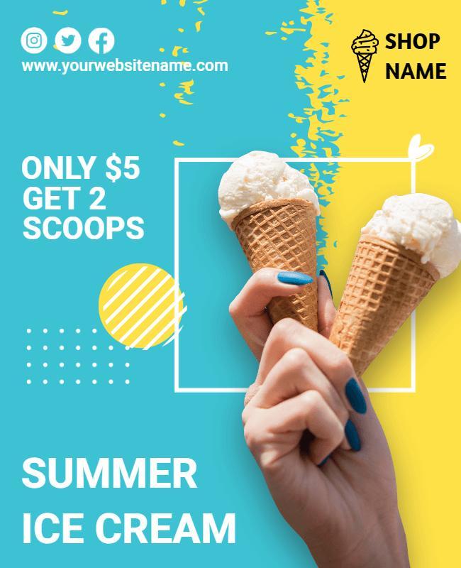 Colorful Summer Ice Cream Promotion Flyer Template