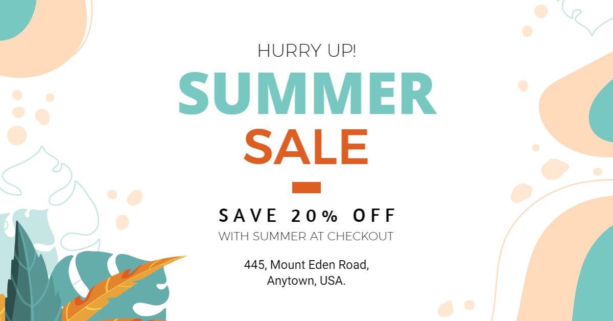 Colorful Summer Sale Promotion with Bold Typography Banner Template