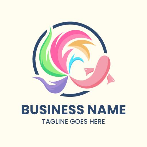 Colorful Swirling Guppy Design Representing Aquatic Life Logo Template