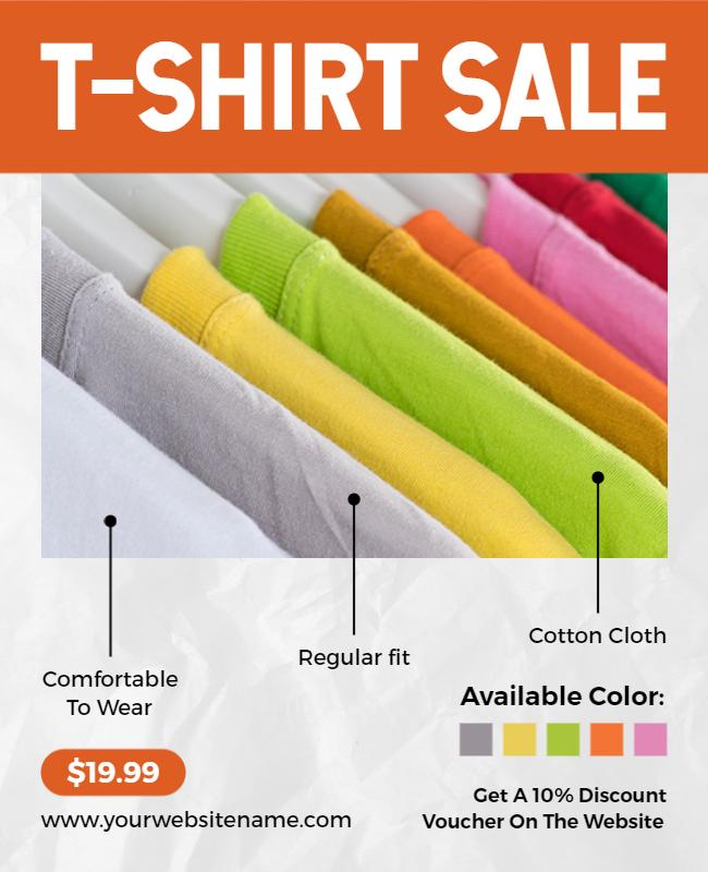 Colorful T Shirt Sale Promotion Flyer Template