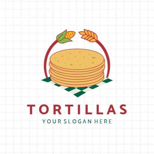 Colorful Tortillas with Corn and Wheat for Food Logo Template