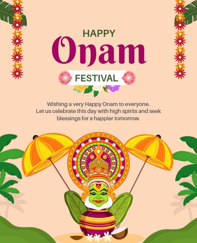 Colorful Traditional Onam Festival Celebration Poster Template