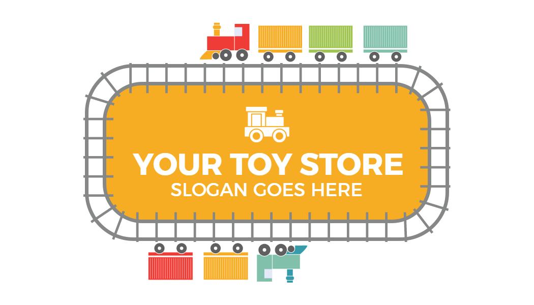 Colorful Train-Themed Childrens Store Visiting Card Template