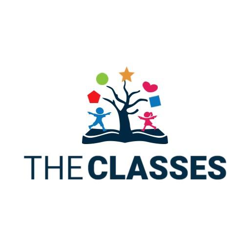 Colorful Tree and Playful Kids Representing School Classes Logo Template