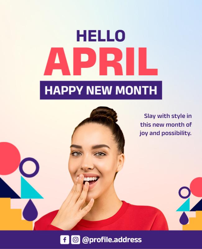 Colorful Trendy Monthly Celebration Announcement Poster Template