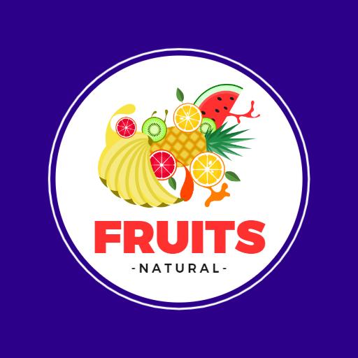 Colorful Tropical Fruits Arrangement For Fresh Fruit Logo Template