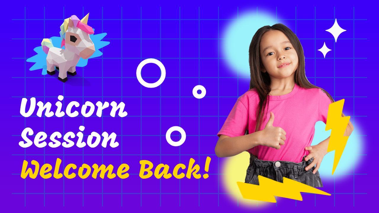 Colorful Unicorn Session Kids Trending YouTube Thumbnail Template