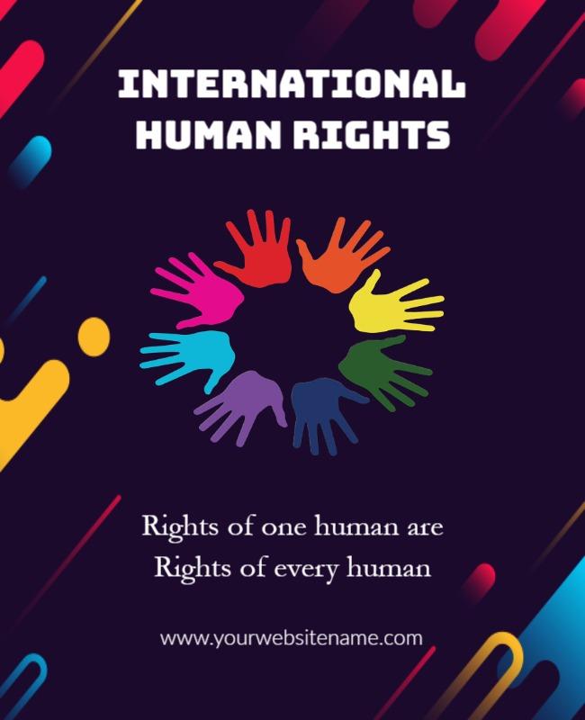 Colorful Unity Human Rights Awareness Poster Template