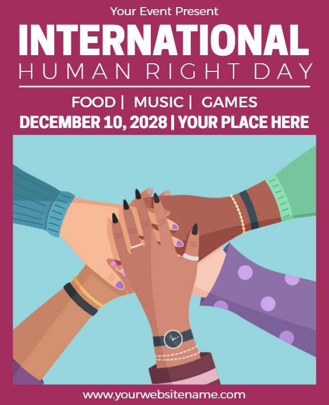 Colorful Unity Theme for International Human Rights Day Poster Template