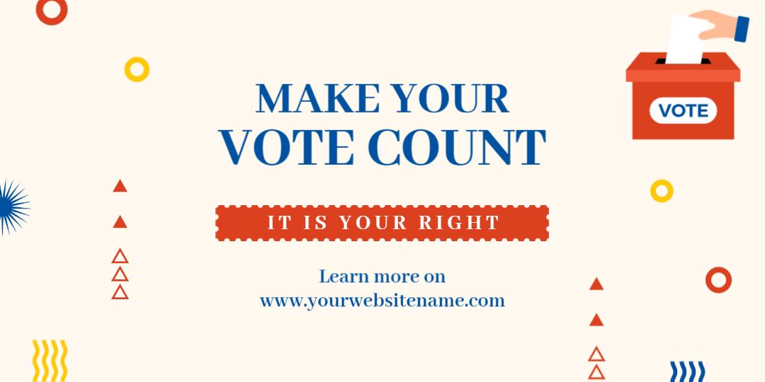Colorful Voting Awareness Design with Bold Text Tarpaulins Template