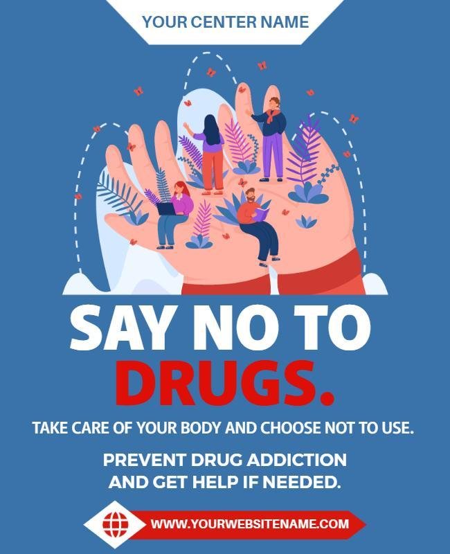 Colorful Wellness Awareness Against Drug Abuse Poster Template