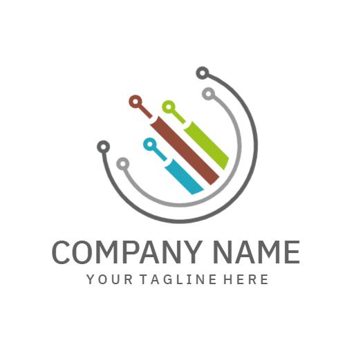 Colorful Wiring Components Representing Electrical Services Logo Template