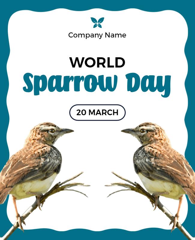 Colorful World Sparrow Day Celebration Poster Template