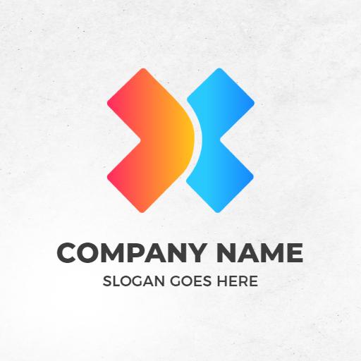 Colorful X Letter Design Featuring Gradient Effects Logo Template