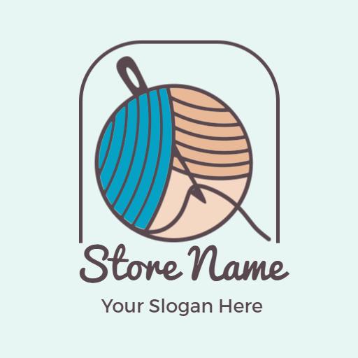 Colorful Yarn Ball Symbolizing Creative Crochet Store Logo Template