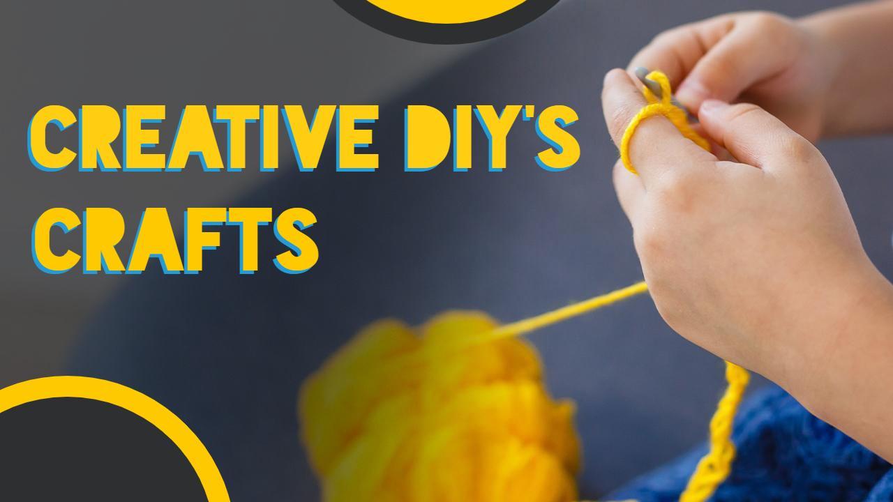 Colorful Yarn Creative DIY Crafts YouTube Thumbnail Template