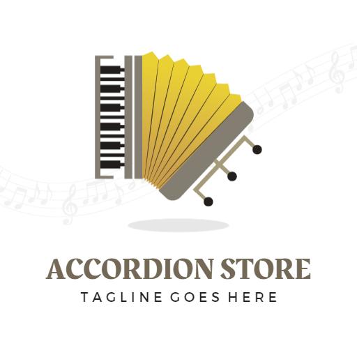 Colorful Yellow Accordion Design for Music Enthusiasts Logo Template