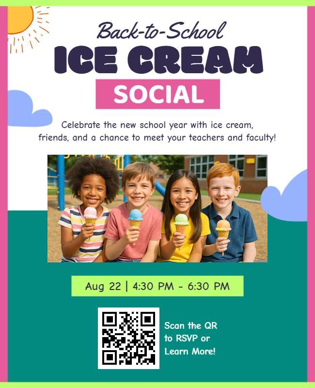 Colorful Youthful Ice Cream Gathering Event Flyer Template