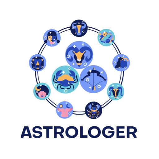 Colorful Zodiac Signs Representing Astrological Insights Logo Template