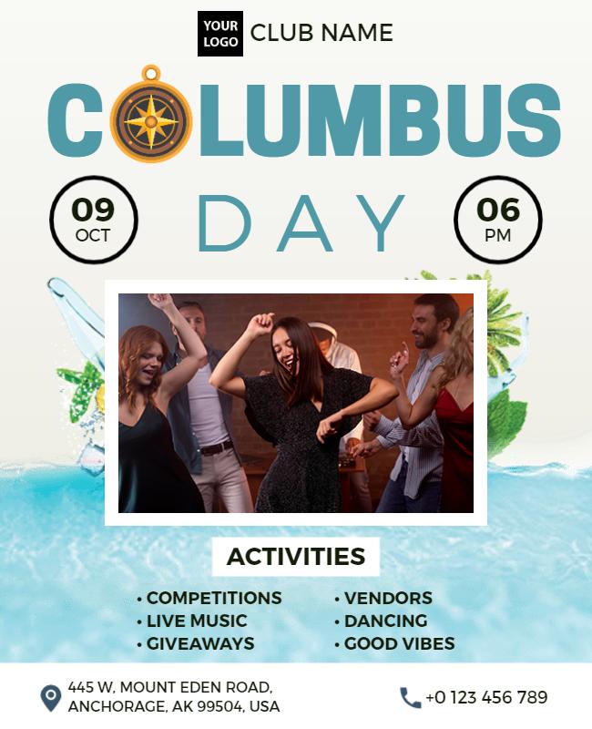 Columbus Day Celebration Event Flyer Template