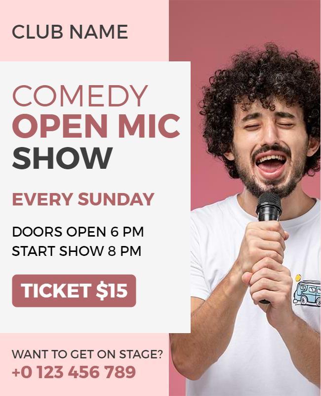 Comedy Open Mic Night Event Flyer Template