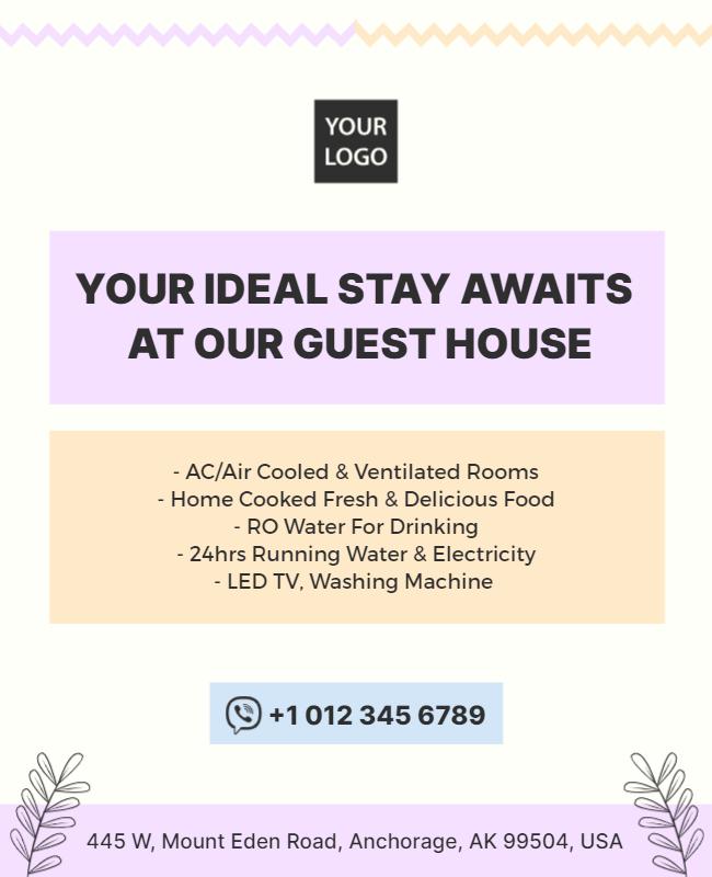 Comfortable Guest House Accommodation Flyer Template