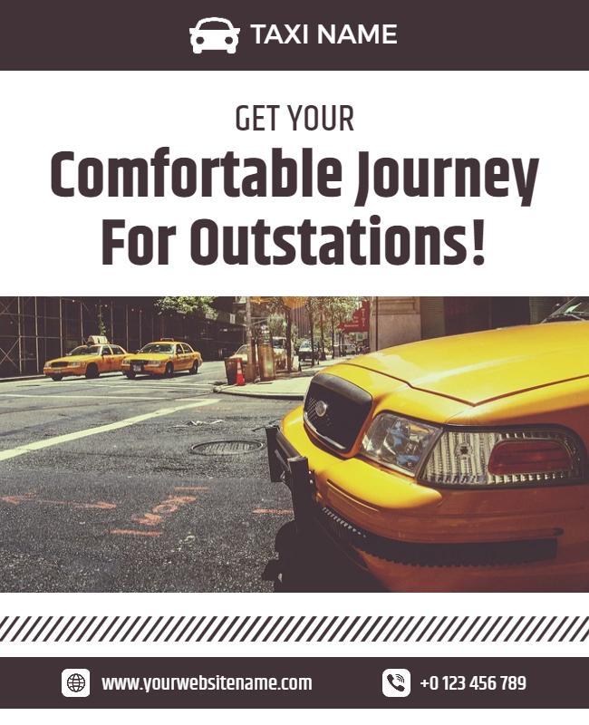 Comfortable Taxi Service Promotional Flyer Template