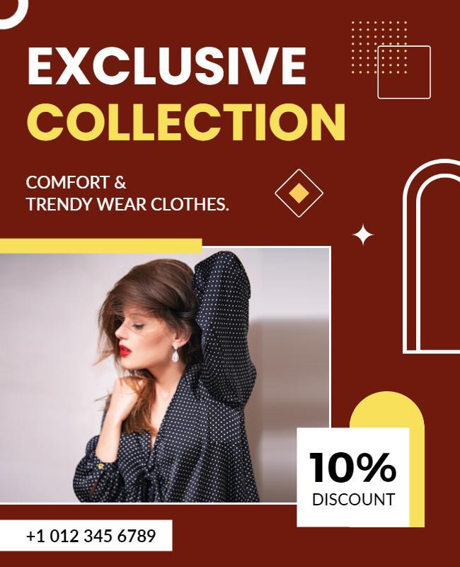 Comfortable Trendy Clothing Discount Flyer Template