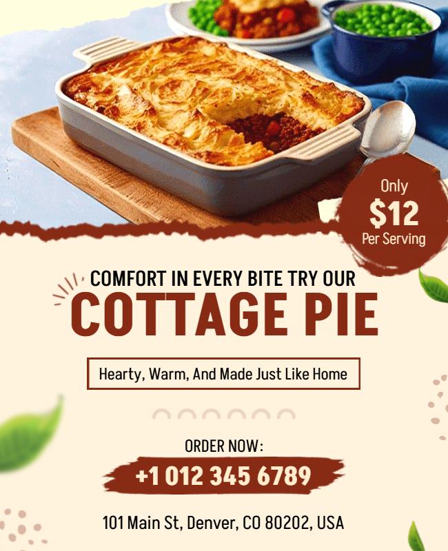 Comforting Cottage Pie Restaurant Flyer Template