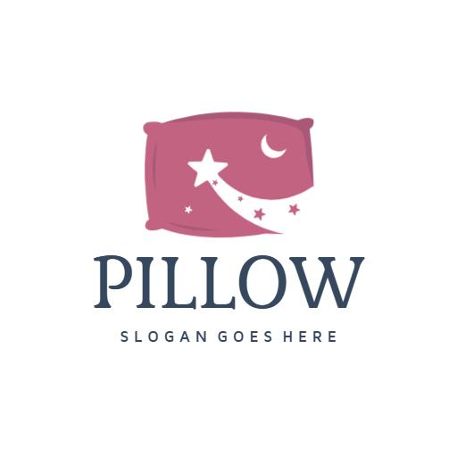 Comforting Pink Pillow Design for Cozy Sleep Experiences Logo Template