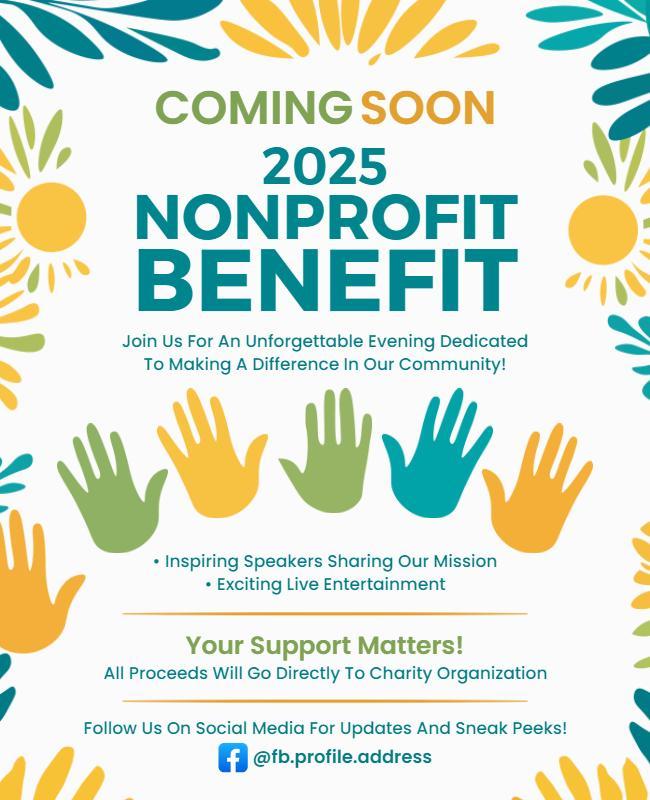 Coming Soon Nonprofit Benefit Event Support Advertisement Flyer Template