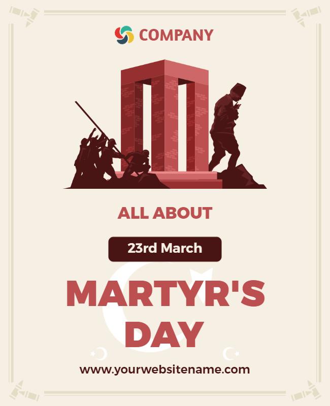 Commemorative Martyr's Day Celebration Poster Template