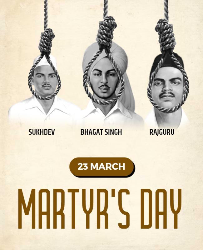 Commemorative Vintage Martyr's Day Tribute Poster Template