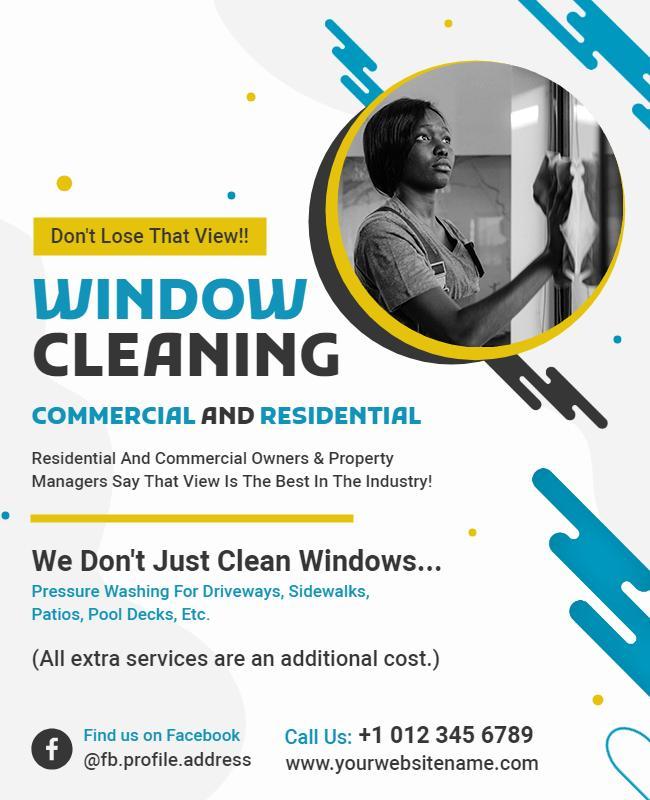 Commercial and Residential Window Cleaning Flyer Template