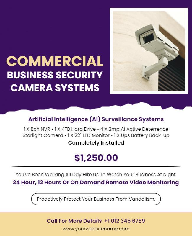 Commercial Business Security Camera Systems Flyer Template