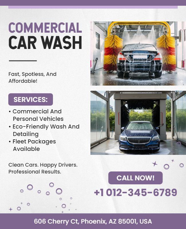 Commercial Car Wash Services Flyer Template
