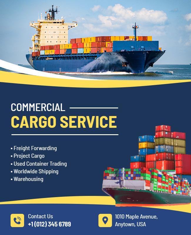 Commercial Cargo Shipping Services Flyer Template