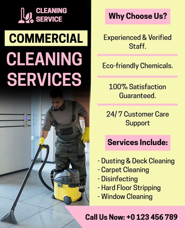 Commercial Cleaning Services Promotional Flyer Template