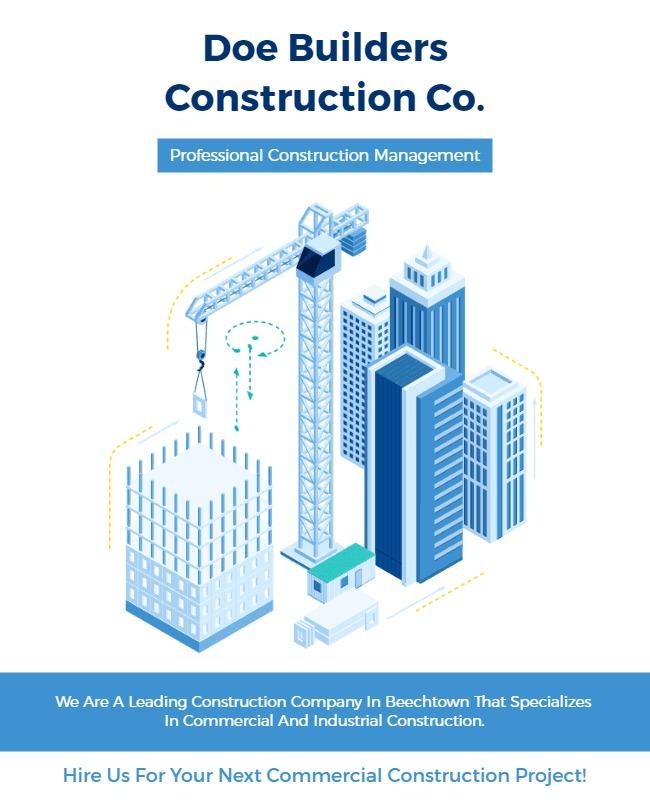 Commercial Construction Services Advertisement Flyer Template